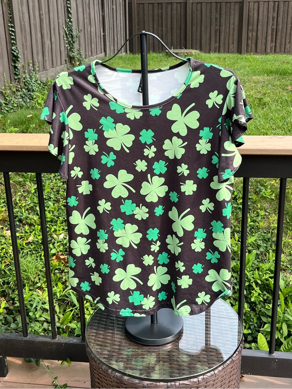 S:  Modern tee - flutter cap sleeve relaxed fit- soft flowy